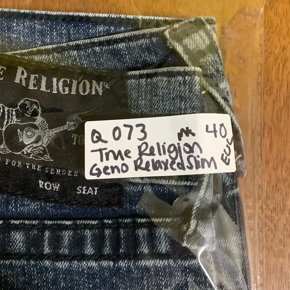 True Religion Men’s Geno Moto Relaxed Slim Coverstitch Size 40